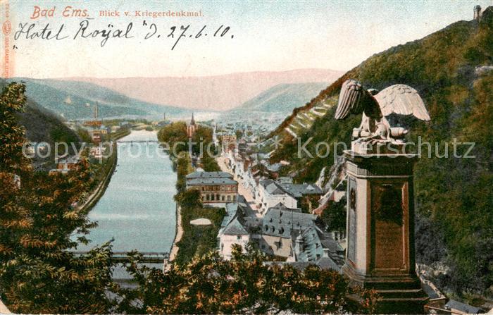 Bad Ems Panorama Blick vom Kriegerdenkmal