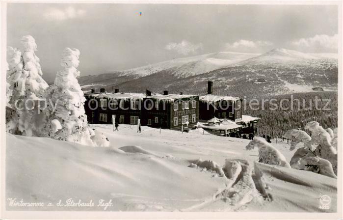 Spindleruv Mlyn Spindelmuehle Riesengebirge CZ Wintersonne an der Peterbaude im