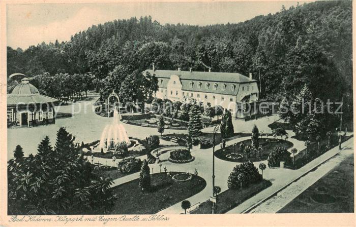 Bad Kudowa Kudowa-Zdroj Niederschlesien PL Kurpark mit Eugen Quelle und Schloss