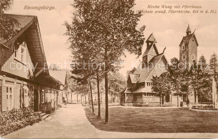 Wang Kirche Wang Karpacz Gorny PL Kirche mit Pfarrhaus