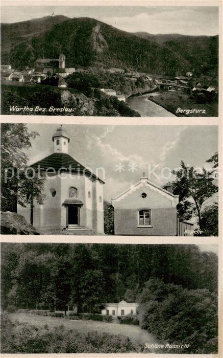 Wartha Breslau Niederschlesien PL Panorama Bergsturz Kapelle Schoene Aussicht
