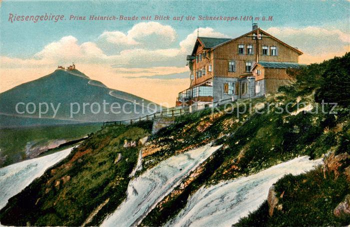 Krummhuebel Karpacz Riesengebirge PL Prinz-Heinrich-Baude mit Blick auf die Schn