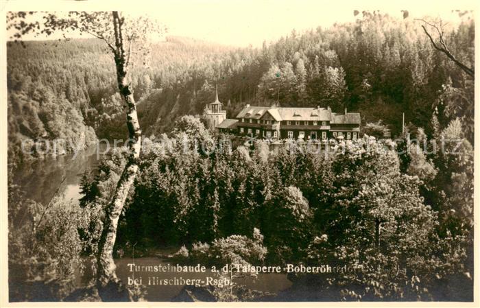 Hirschberg Riesengebirge Jelenia Gora PL Turmsteinbaude an der Talsperre Boberro