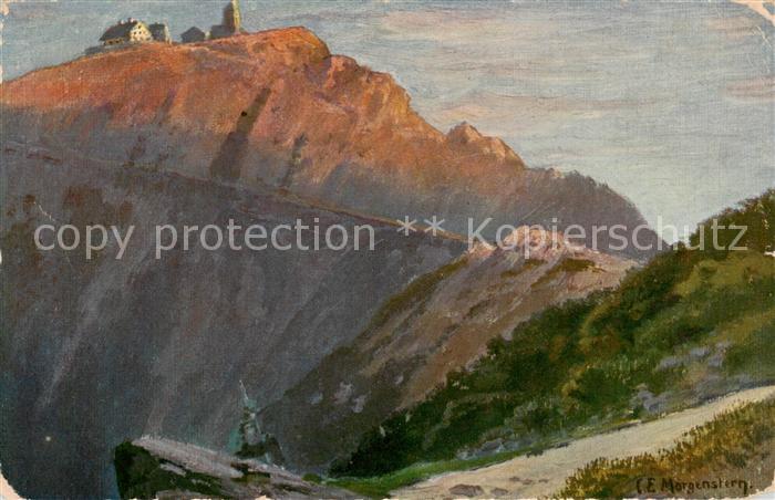 Krummhuebel Karpacz Riesengebirge PL Blick vom Melzergrund auf die Schneekoppe M
