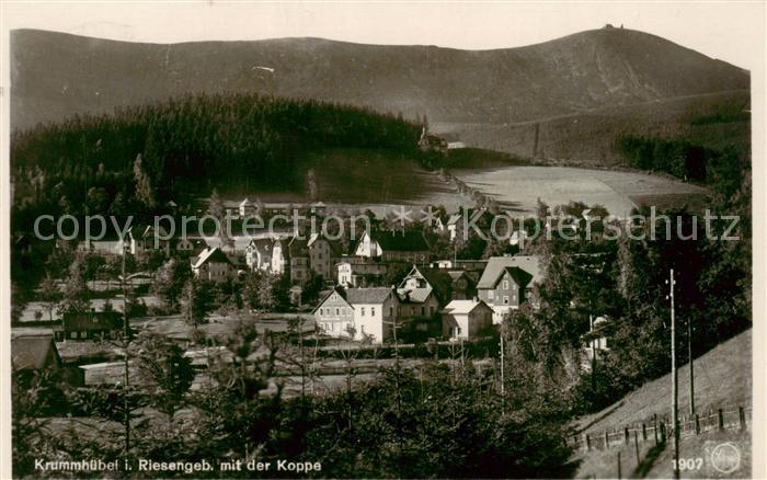 Krummhuebel Karpacz Riesengebirge PL Panorama Blick nach der Schneekoppe