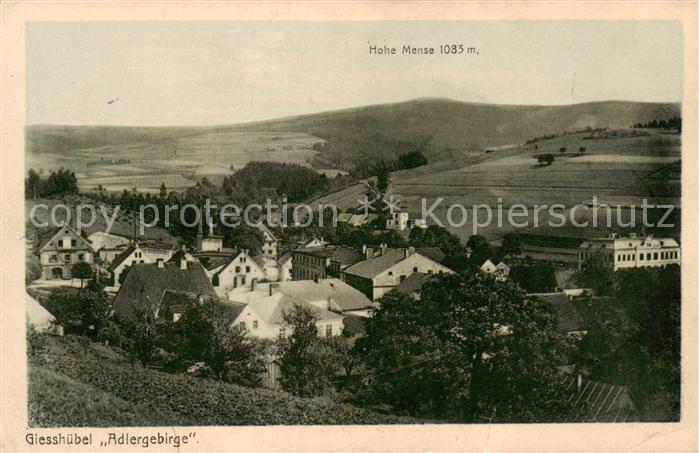 Giesshuebel Adlergebirge Tschechien Panorama Blick gegen Hohe Mense