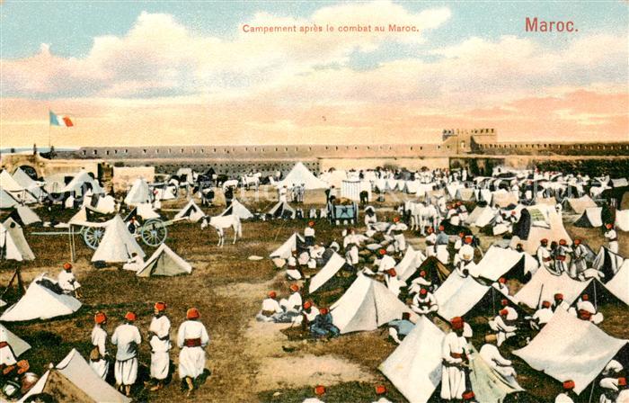 Maroc Marokko Campement après le combat au Maroc