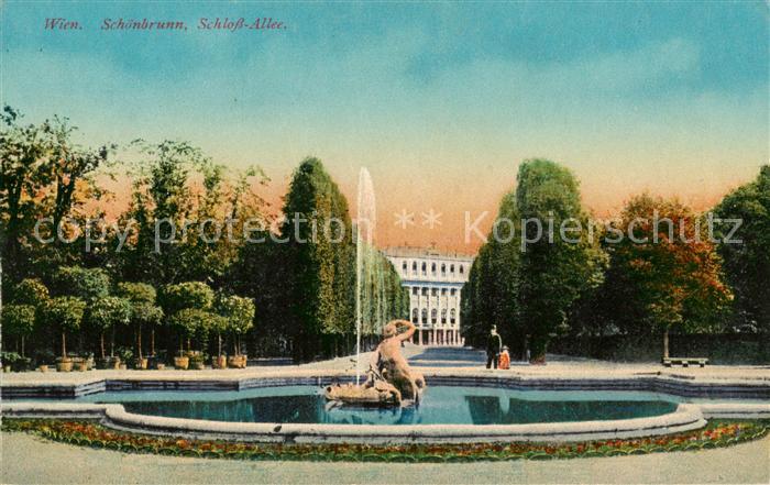 Schoenbrunn Wien Schlossallee Wasserspiele
