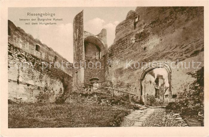 Hermsdorf Kynast Sobieszow  Inneres der Burgruine Kynast mit Hungerturm im Riese