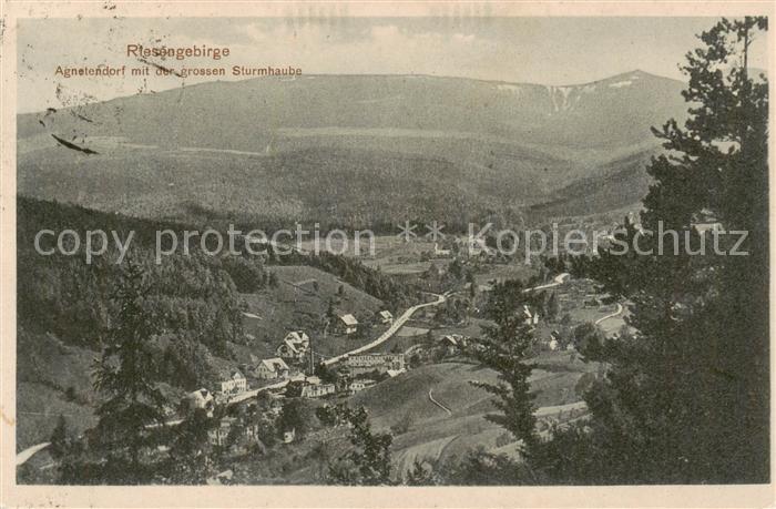 Agnetendorf  Jagniatkow Jelenia Gora Riesengebirge PL Panorama Blick gegen die g