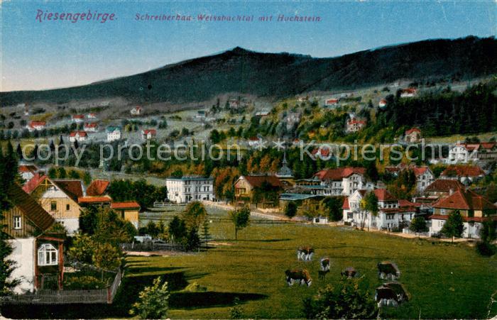 Schreiberhau Szklarska Poreba Riesengebirge PL Panorama Weissbachtal mit Hochste
