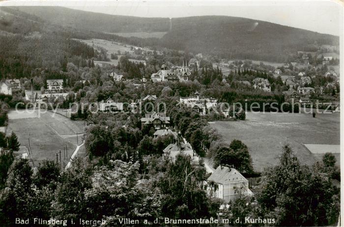 Bad Flinsberg Swieradow Zdroj PL Villen an der Brunnenstrasse mit Kurhaus