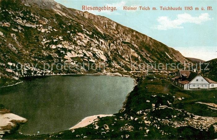Kleiner Teich Hirschberg Riesengebirge PL mit Teichbaude