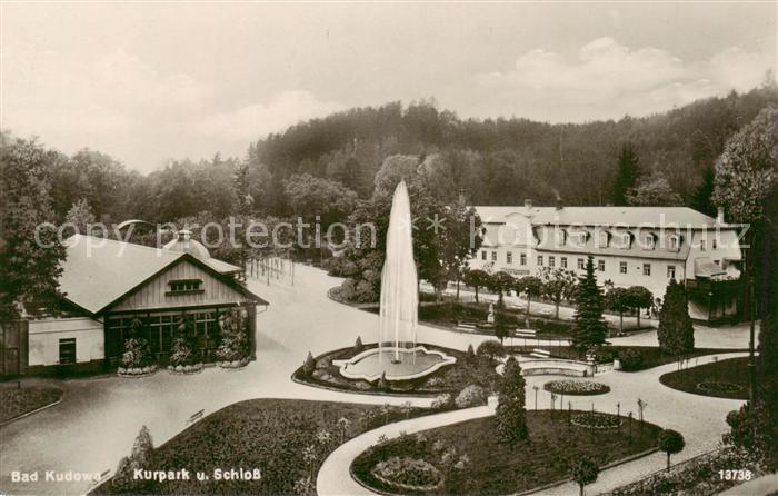 Bad Kudowa Kudowa-Zdroj Niederschlesien PL Kurpark und Schloss Springbrunnen