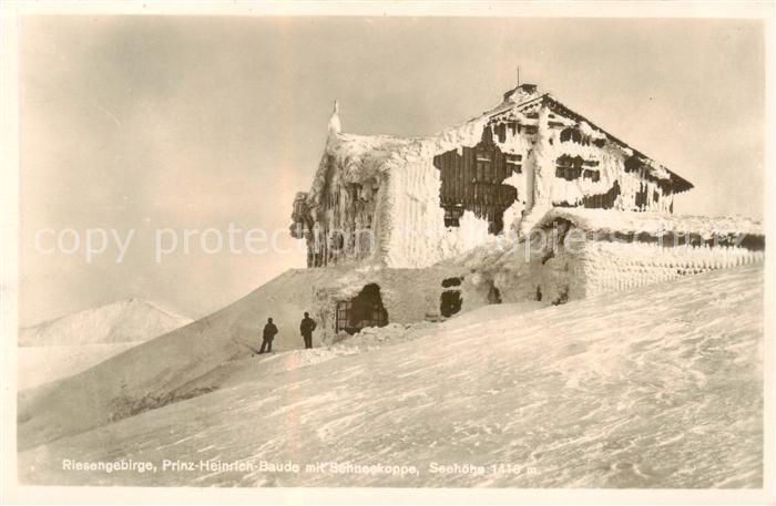 Riesengebirge Krkonose Karkonosze Prinz Heinrich Baude mit Schneekoppe