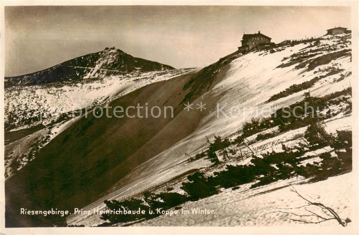Riesengebirge Krkonose Karkonosze Prinz Heinrich Baude und Koppe im Winter