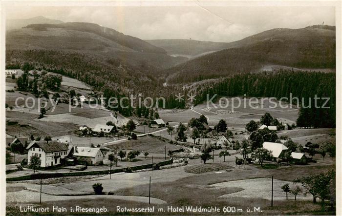 Hain Giersdorf Riesengebirge PL Rotwassertal mit Hotel Waldmuehle