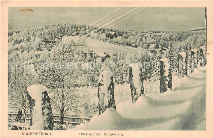 Schreiberhau Szklarska Poreba Riesengebirge PL Blick auf den Koernerberg im Ries