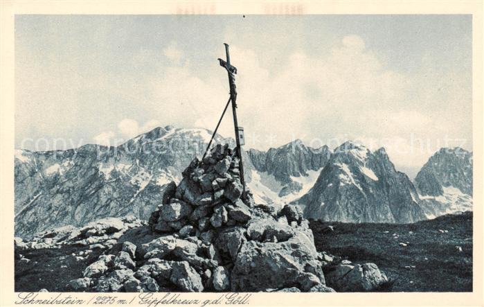 Schneibstein 2275m Berchtesgaden Gipfelkreuz mit Goell
