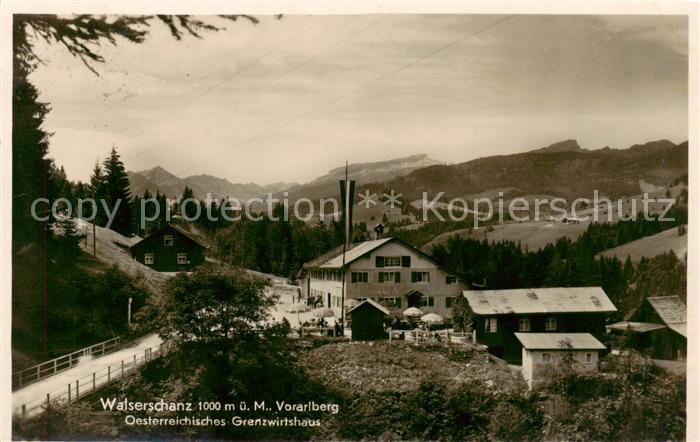 Walserschanz Kleinwalsertal AT oesterreichisches Grenzwirtshaus