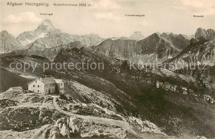 Nebelhornhaus Allgaeuer Hochgebirge Hochvogel Urbeleskarspitz Schneck