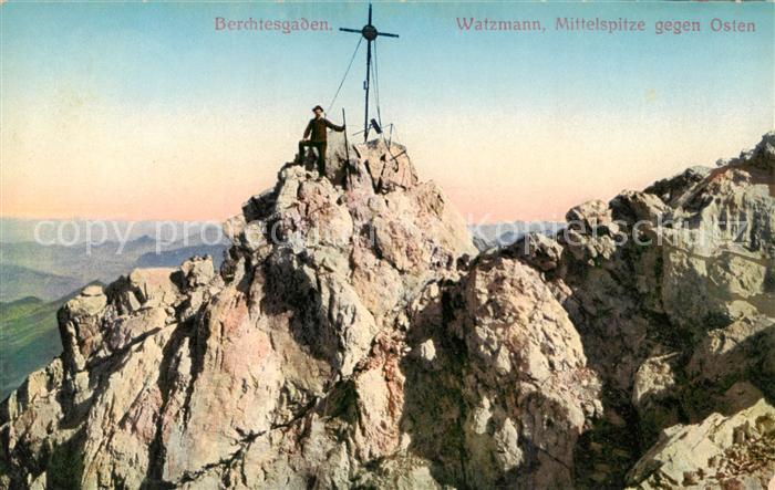 BERCHTESGADEN Bayern Watzmann Mittelspitze Gipfelkreuz