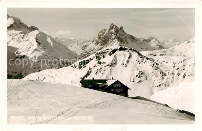 Ulmerhuette 2280m Vorarlberg AT Panorama mit Patterjoch
