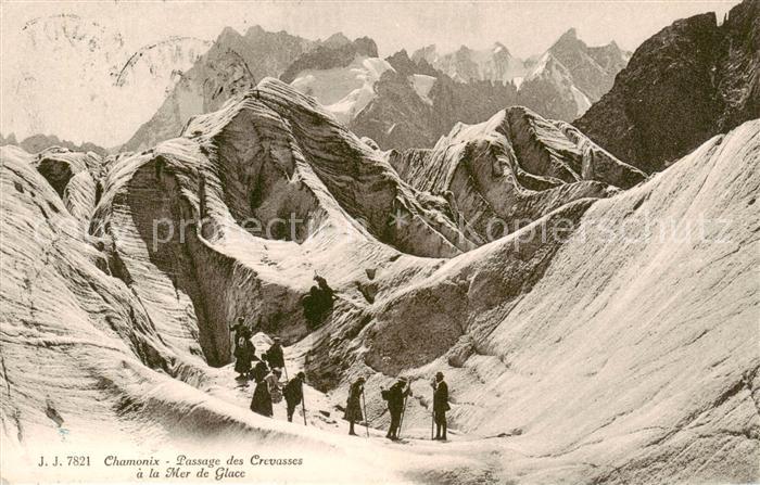 Chamonix 74 Haute-Savoie Passage des Crevasses a la Mer de Glace