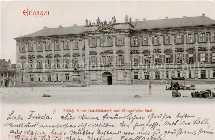 ERLANGEN Bayern schloss und Markgrafendenkmal