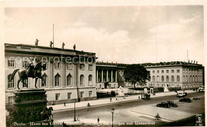 BERLIN CITY Unter den Linden Denkmal Friedrich des Grossen und Universitaet