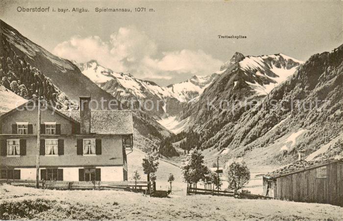 Spielmannsau Oberstdorf Ortspartie mit Trettachspitze