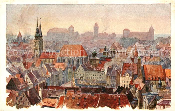NueRNBERG CITY Stadtansicht Kuenstlerkarte