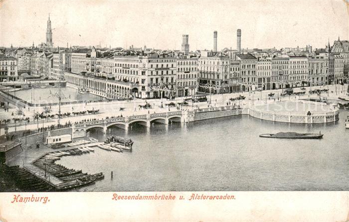 HAMBURG CITY Reesendammbruecke und Alsterarcaden