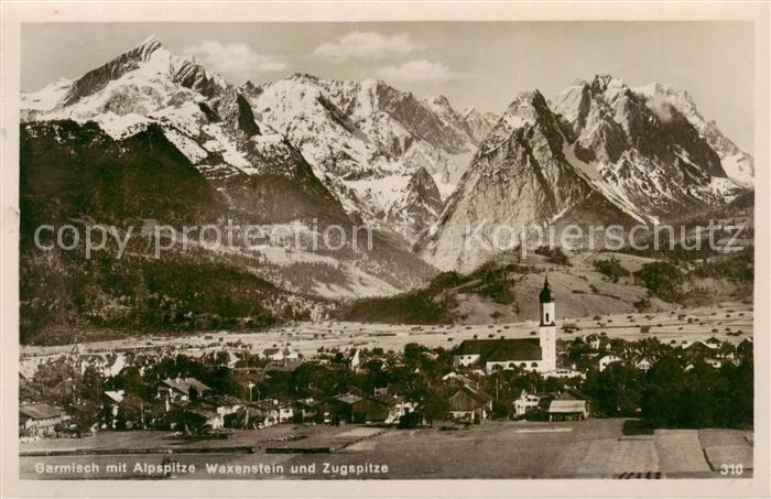 GARMISCH-PARTENKIRCHEN Bayern mit Alpspitze Waxenstein und Zugspitze