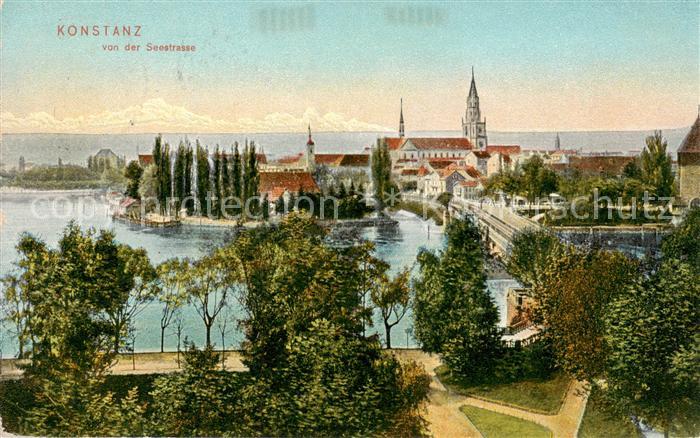 Konstanz Bodensee Blick von der Seestrasse