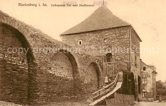 Marienberg Erzgebirge Zschopauer Tor und Stadtmauer