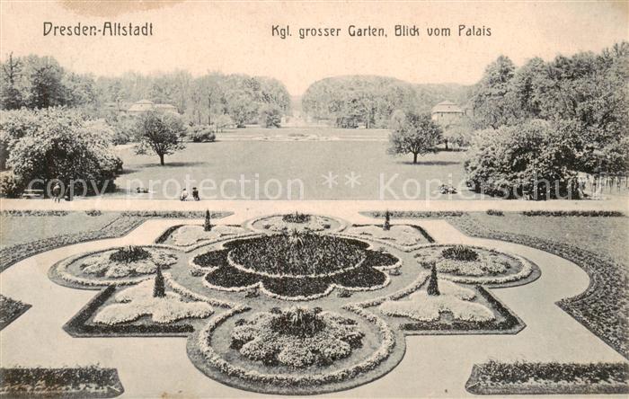 Dresden Elbe Kgl grosser Garten Blick vom Palais
