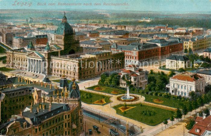 LEIPZIG Sachsen Blick vom Rathausturm zum Reichsgericht Feldpost