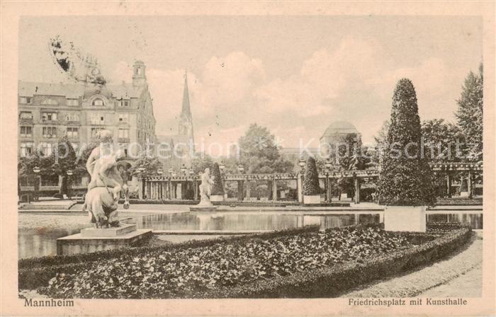 MANNHEIM BW Friedrichsplatz mit Kunsthalle Feldpostbrief