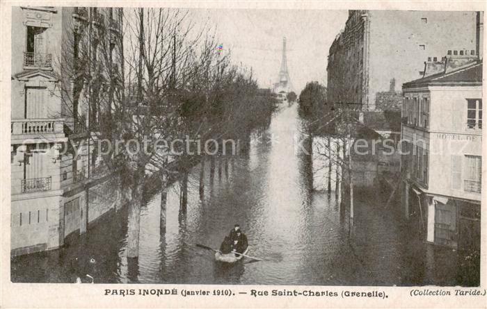 Paris 75 Inonde Rue Saint Charles