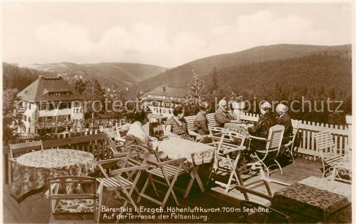 Baerenfels Erzgebirge Altenberg Auf der Terrasse der Felsenburg