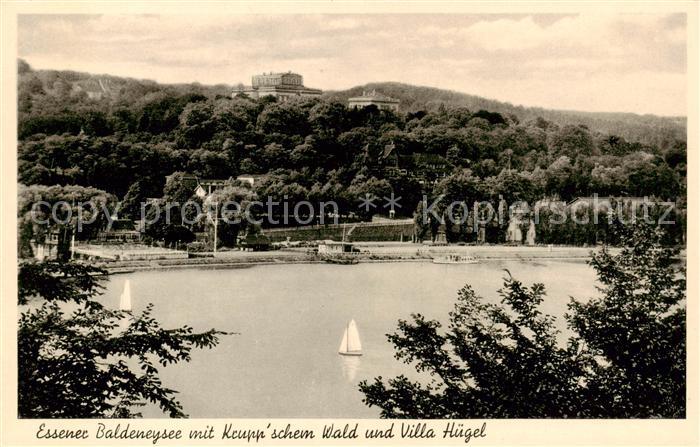 Essen  Ruhr Baldeneysee mit Kruppschem Wald und Villa Huegel