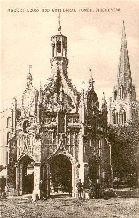 Chichester West Sussex Market Cross and Cathedral Tower