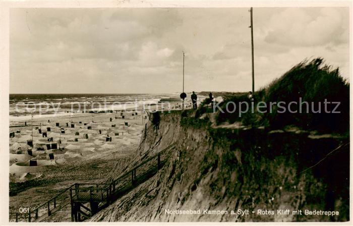 Kampen  Sylt Rotes Kliff mit Badetreppe