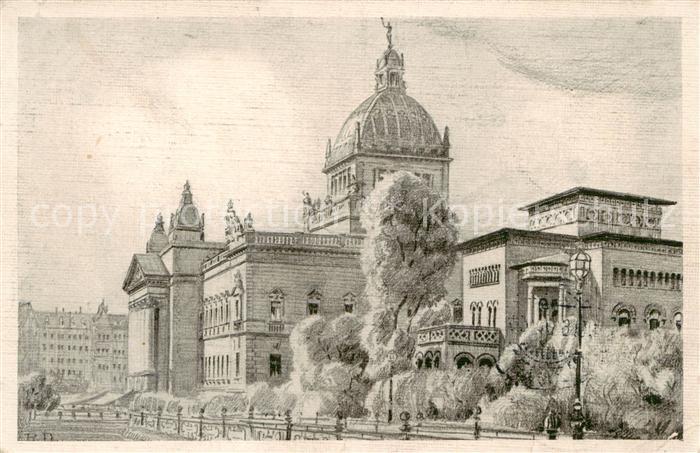 LEIPZIG Sachsen Reichsgericht von der Tauchnitzbruecke gesehen