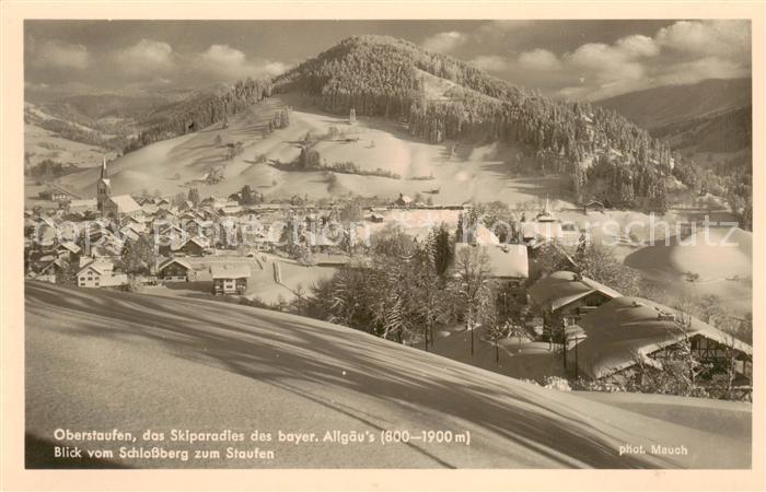 Oberstaufen Oberallgaeu Bayern Blick vom Schlossberg zum Staufen