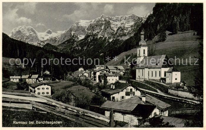Ramsau  Berchtesgaden Panorama mit Kirche