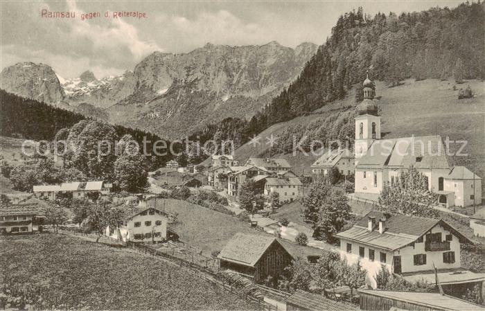 Ramsau Berchtesgaden mit Reiteralpe und Kirche
