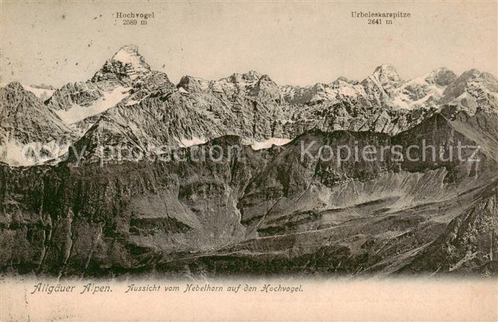Nebelhorn Blick vom Nebelhorn auf Hochvogel und Urbeleskarspitze