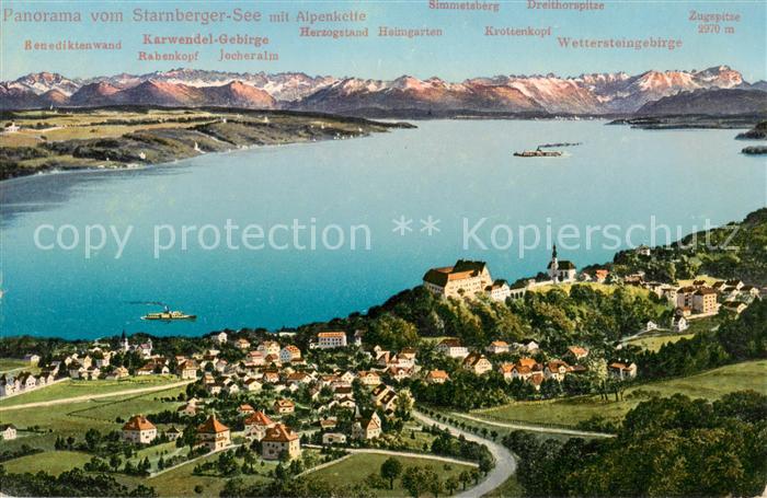 Starnberg Starnbergersee Panoramakarte